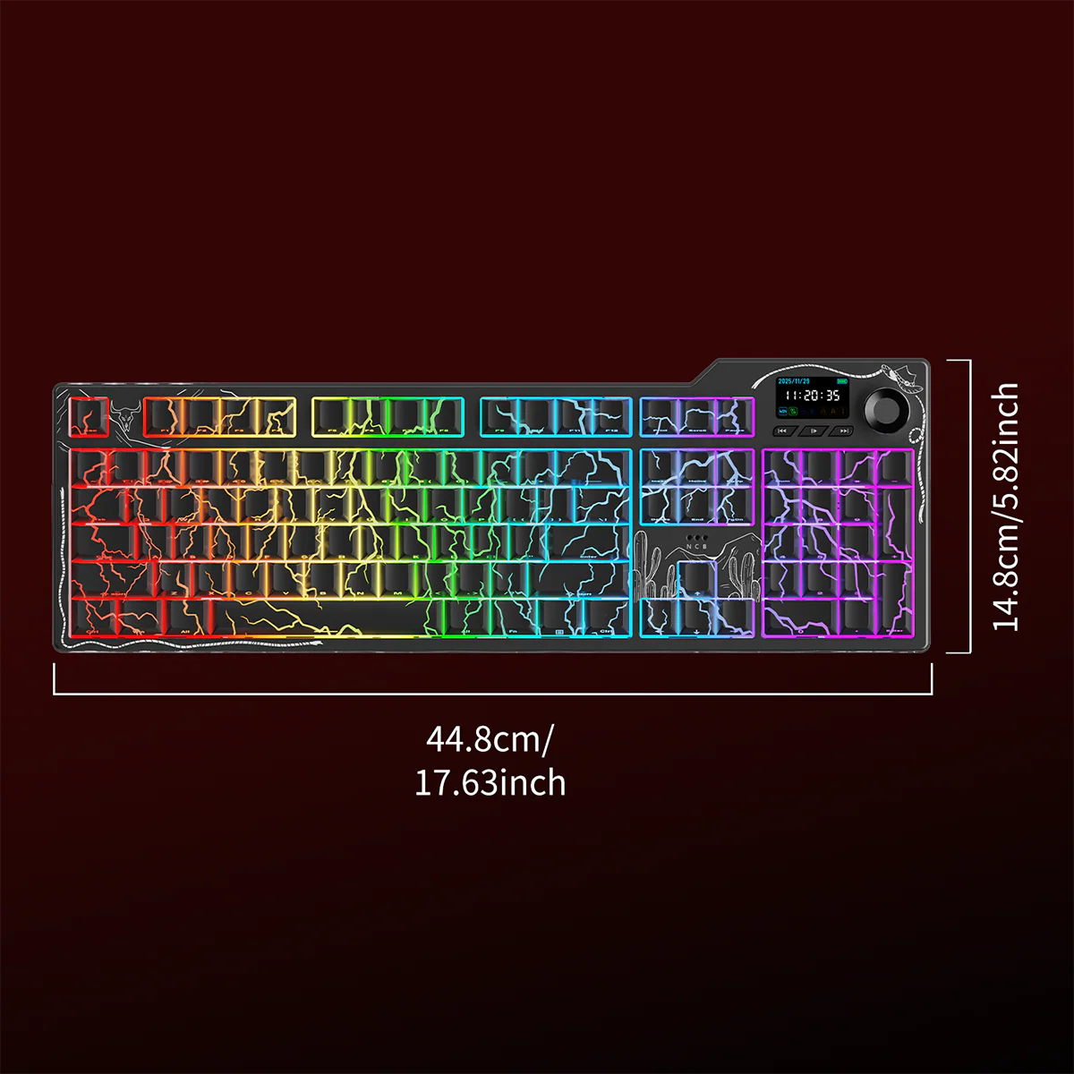 AJAZZ AK35I V4 Gaming Mechanical Keyboard Full size Wired/2.4G Wireless/Bluetooth adapter 1.14-inch color screen volume knob hot-swappable 10000mAh battery - Image 18