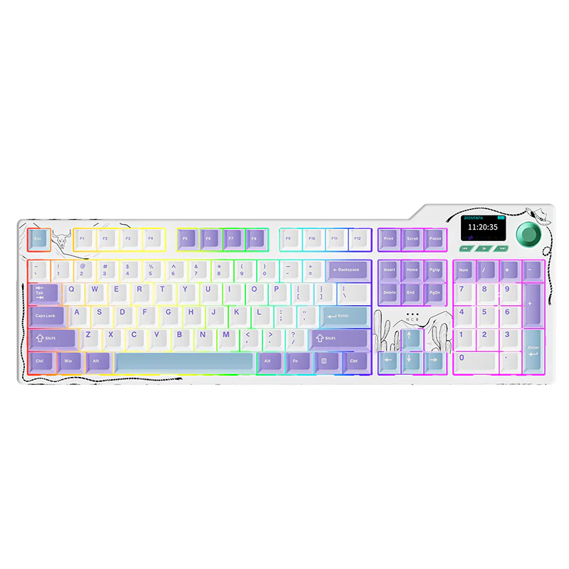 AJAZZ AK35I V4 Gaming Mechanical Keyboard Full size Wired/2.4G Wireless/Bluetooth adapter 1.14-inch color screen volume knob hot-swappable 10000mAh battery - Image 3