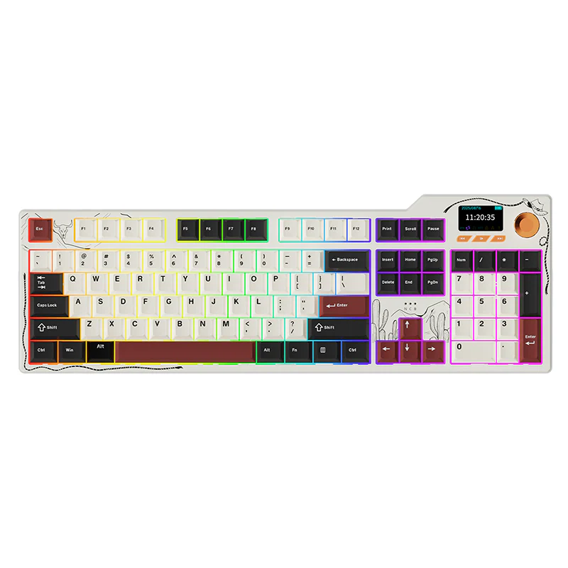 AJAZZ AK35I V4 Gaming Mechanical Keyboard Full size Wired/2.4G Wireless/Bluetooth adapter 1.14-inch color screen volume knob hot-swappable 10000mAh battery - Image 4