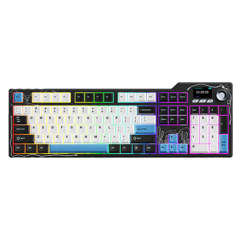AJAZZ AK35I V4 Gaming Mechanical Keyboard Full size Wired/2.4G Wireless/Bluetooth adapter 1.14-inch color screen volume knob hot-swappable 10000mAh battery - Image 5