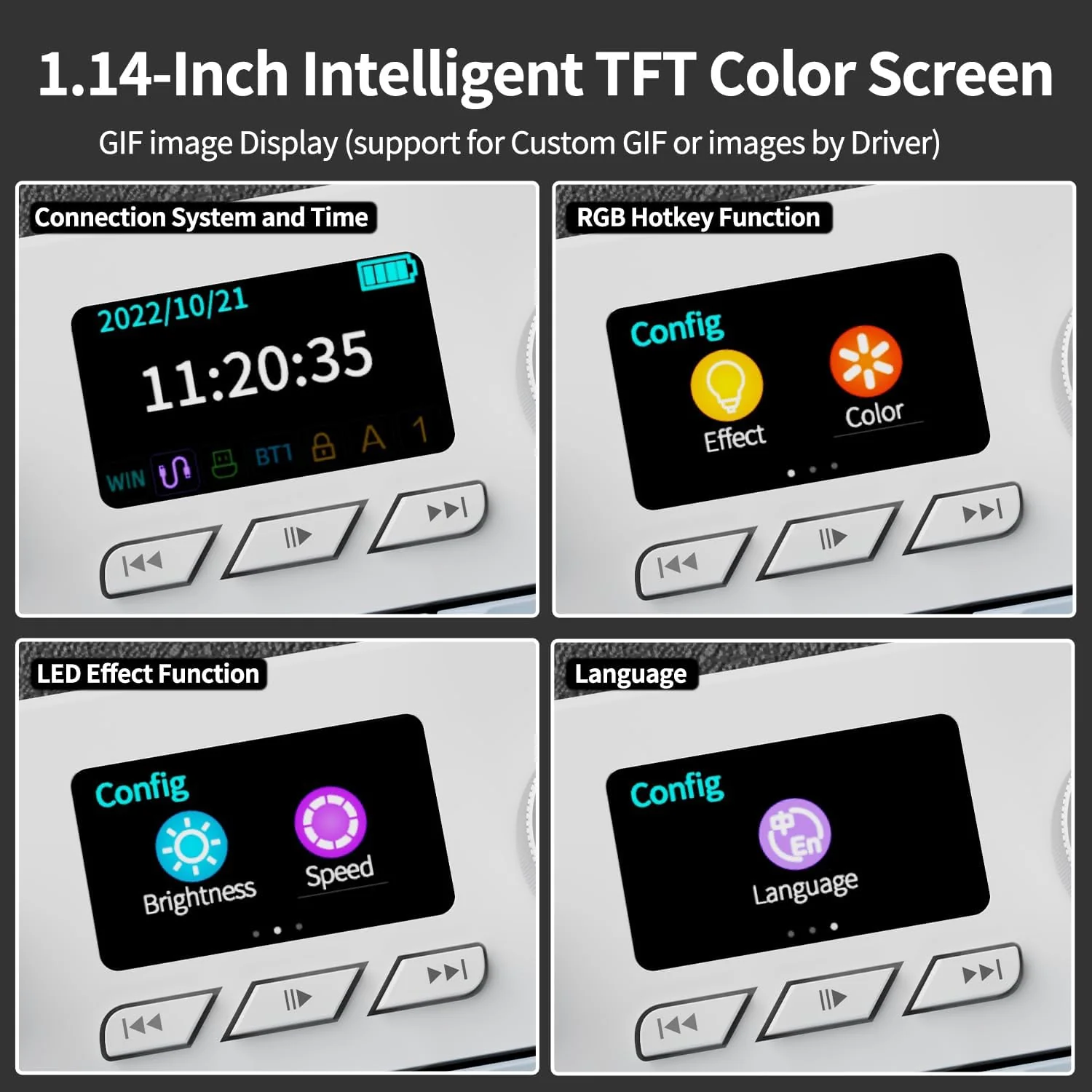 AJAZZ AK35I V3 MAX 104-key customized Keyboard TFT color screen Tri-mode RGB DIY - Image 8