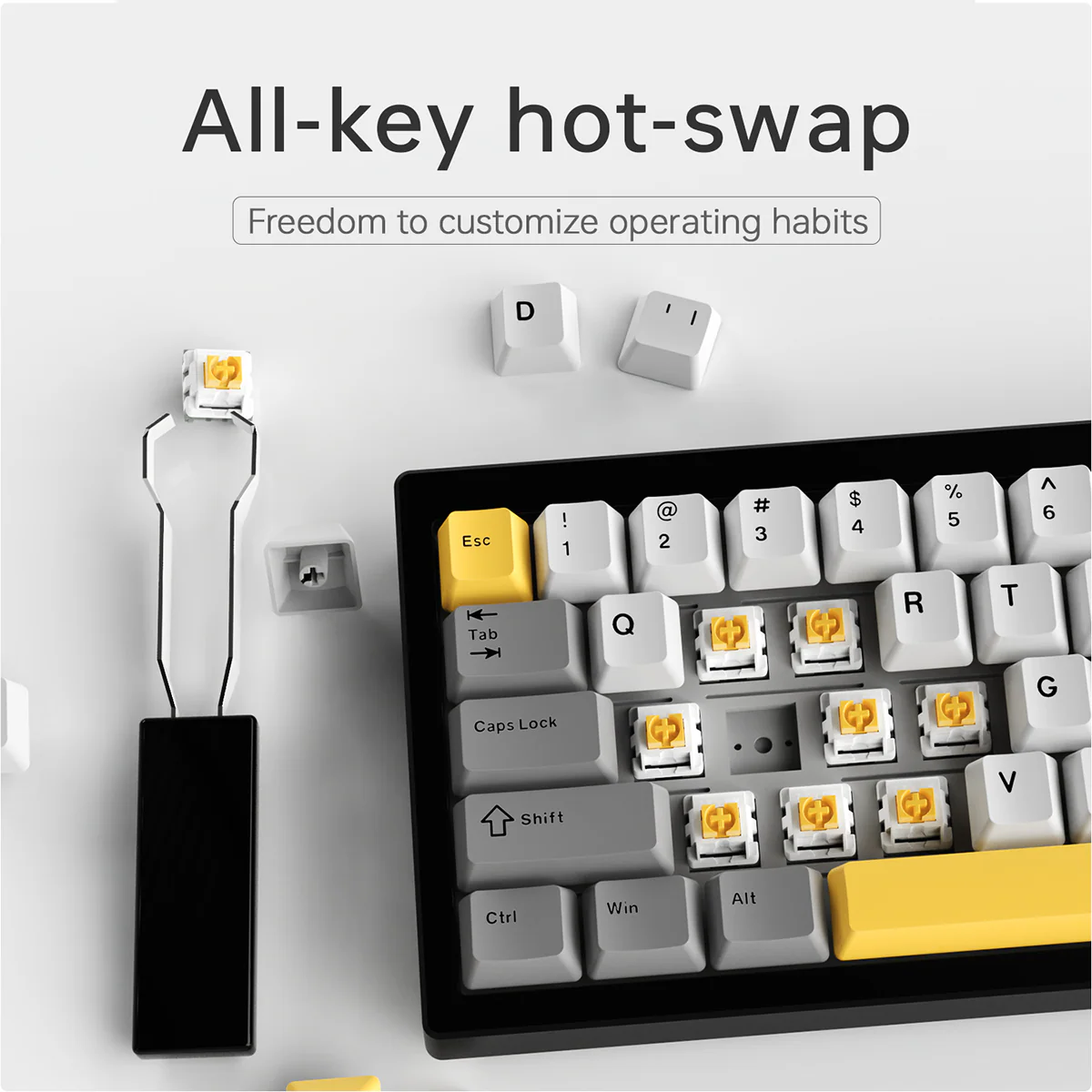 Ajazz AK650 Wired Gaming Mechanical Keyboard volume knob full-key hot-swappable switches - Image 5