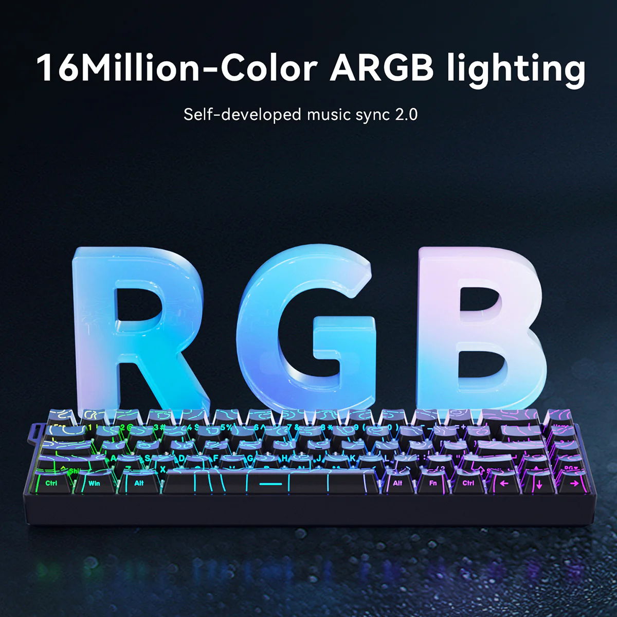 AJAZZ AK680 V2 Gaming mechanical keyboard RGB E-sports magnetic switch 8K Polling Rate 128K Ultra-high Scan Rate Aluminum Alloy Positioning Plate Ribbon Design - Image 10