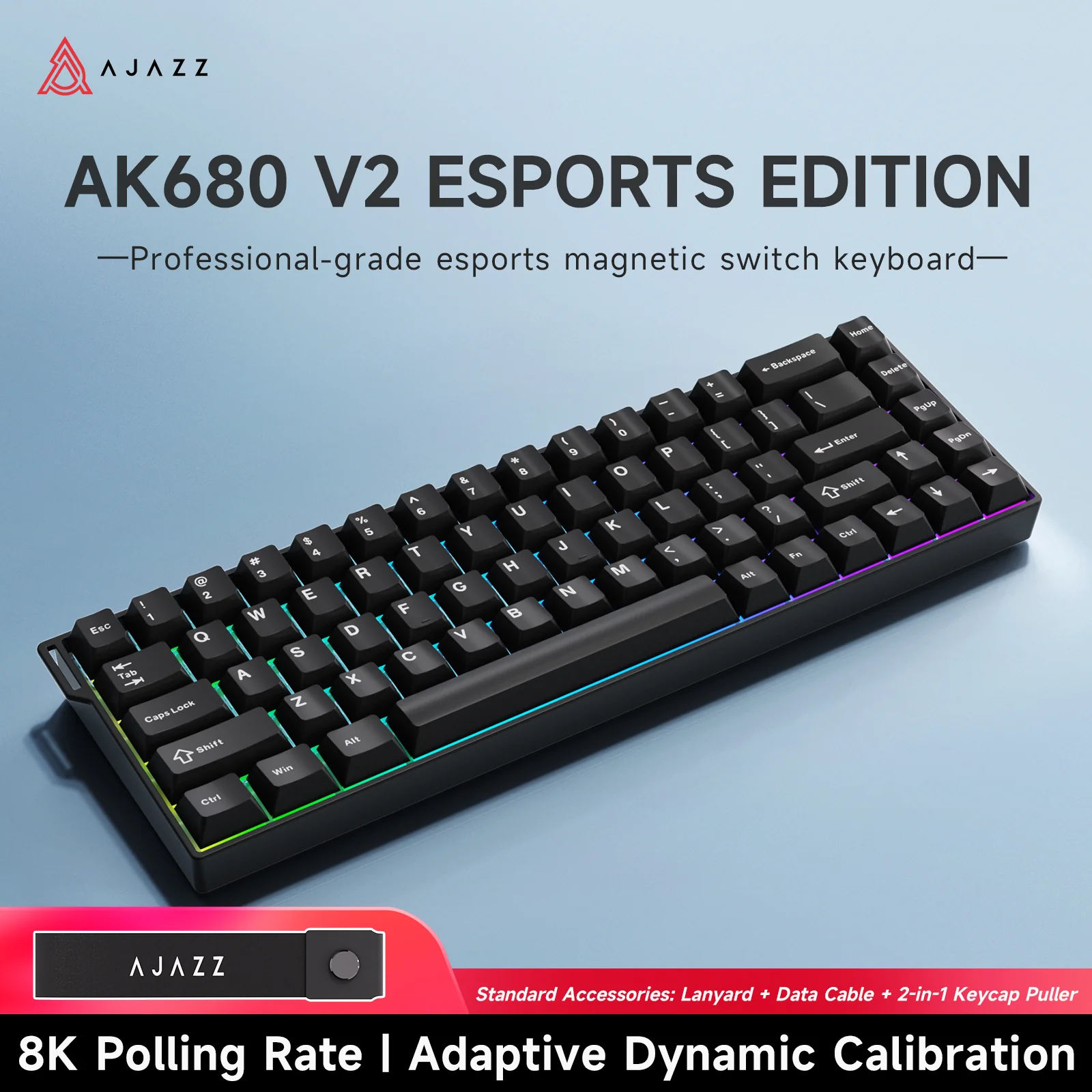 AJAZZ AK680 V2 Gaming mechanical keyboard RGB E-sports magnetic switch 8K Polling Rate 128K Ultra-high Scan Rate Aluminum Alloy Positioning Plate Ribbon Design - Image 21
