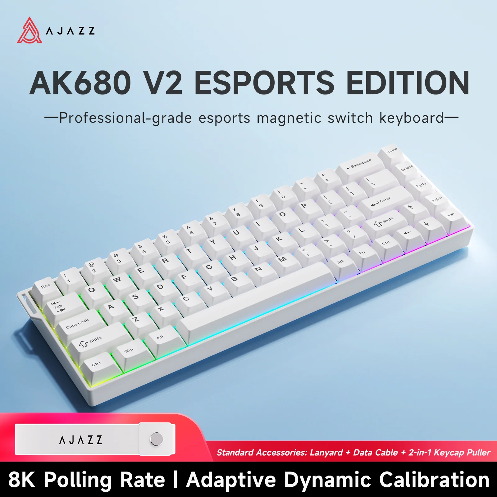 AJAZZ AK680 V2 Gaming mechanical keyboard RGB E-sports magnetic switch 8K Polling Rate 128K Ultra-high Scan Rate Aluminum Alloy Positioning Plate Ribbon Design - Image 22
