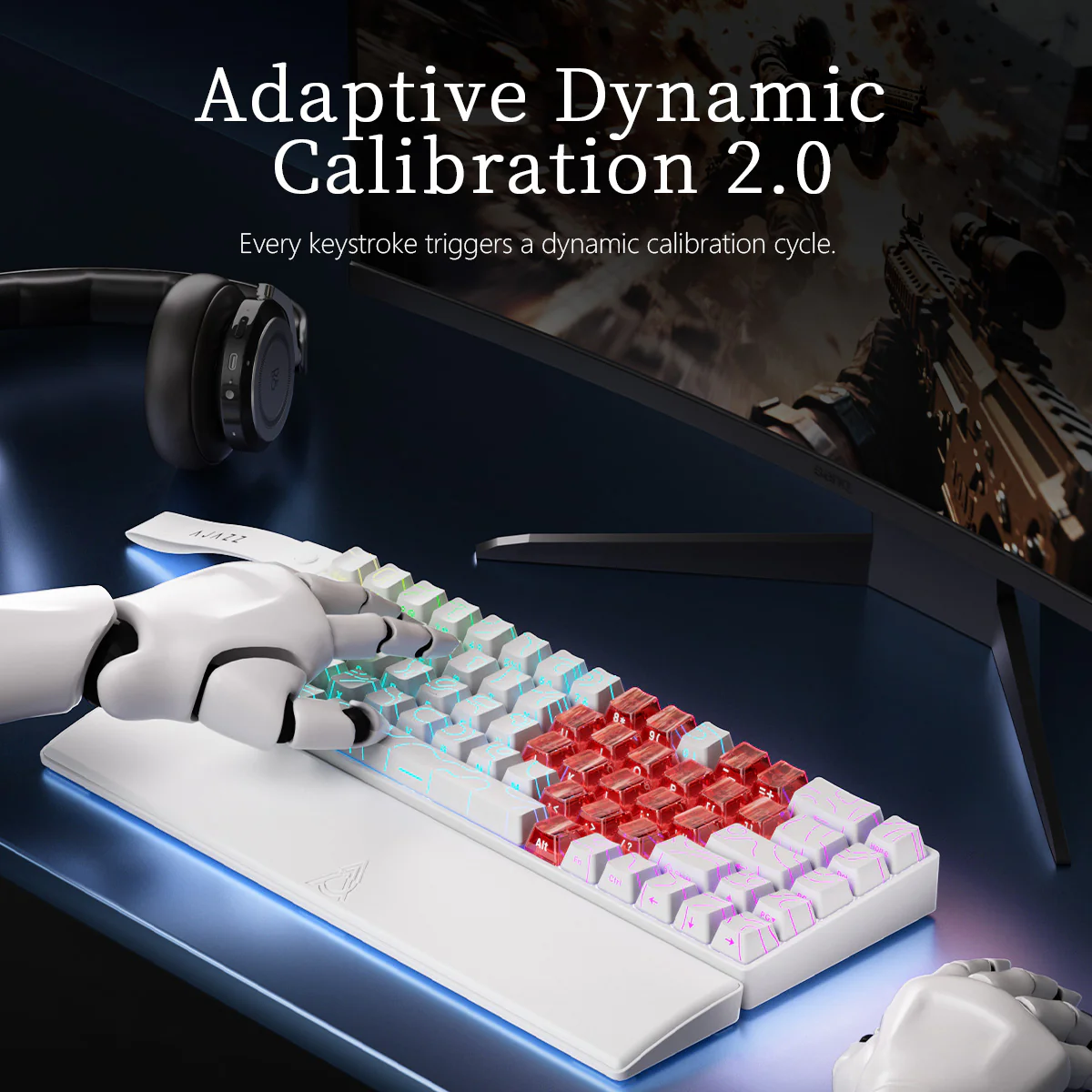 AJAZZ AK680 V2 Gaming mechanical keyboard RGB E-sports magnetic switch 8K Polling Rate 128K Ultra-high Scan Rate Aluminum Alloy Positioning Plate Ribbon Design - Image 25
