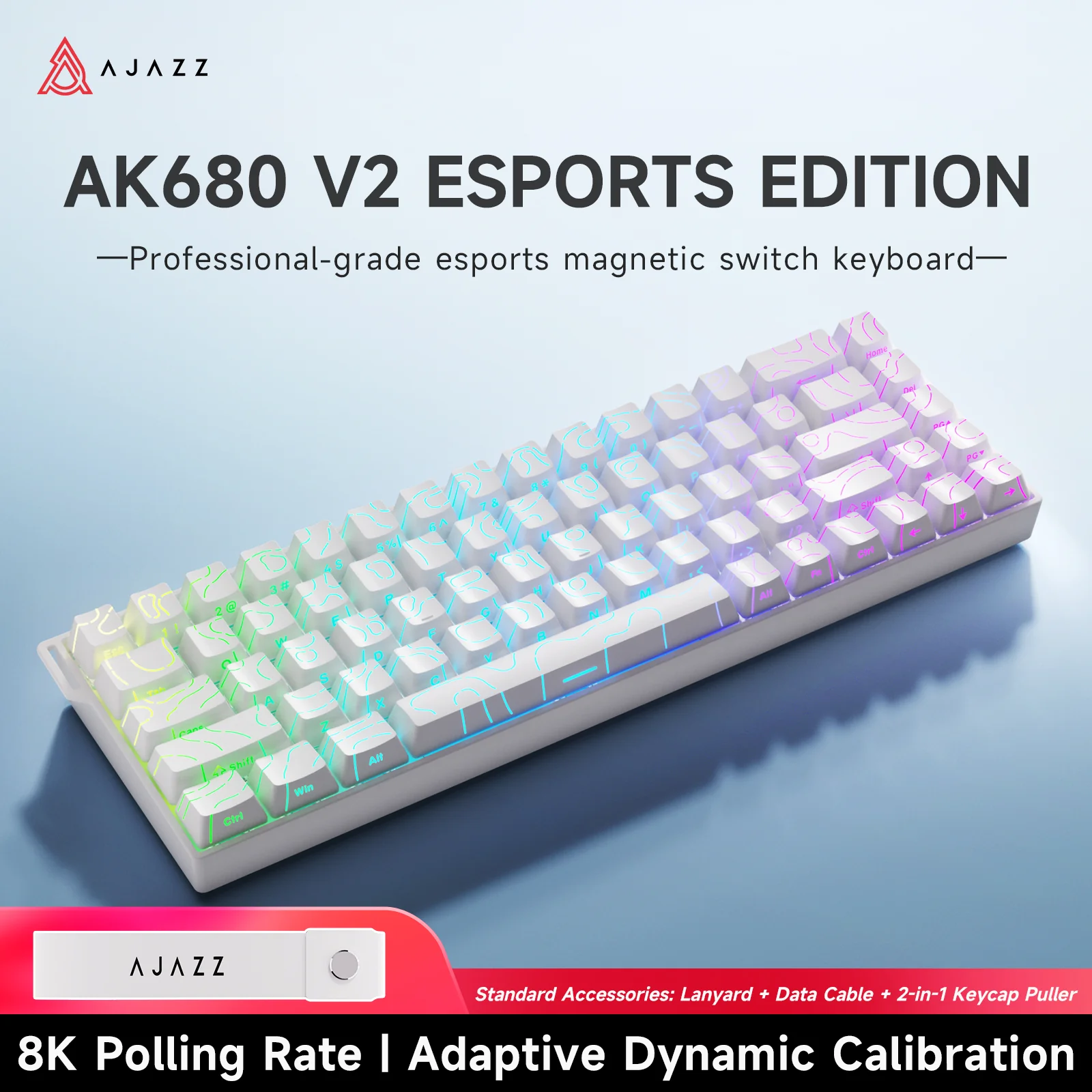 AJAZZ AK680 V2 Gaming mechanical keyboard RGB E-sports magnetic switch 8K Polling Rate 128K Ultra-high Scan Rate Aluminum Alloy Positioning Plate Ribbon Design - Image 27