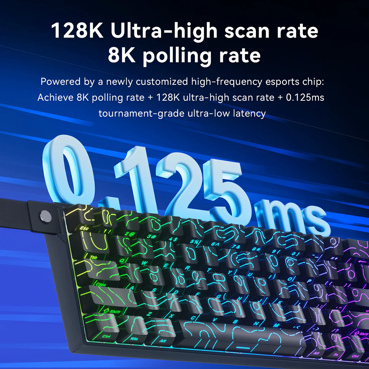 AJAZZ AK680 V2 Gaming mechanical keyboard RGB E-sports magnetic switch 8K Polling Rate 128K Ultra-high Scan Rate Aluminum Alloy Positioning Plate Ribbon Design - Image 7