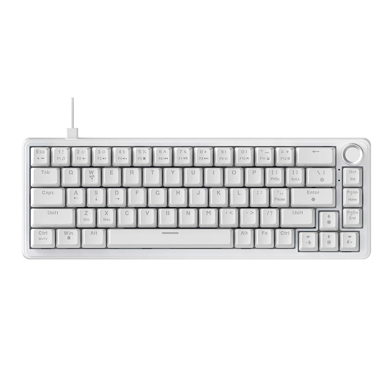 AJAZZ AK690 68-key mechanical keyboard with ergonomic design hot-swappable keys plug and play multi-color backlight multi-function knob. - Image 15