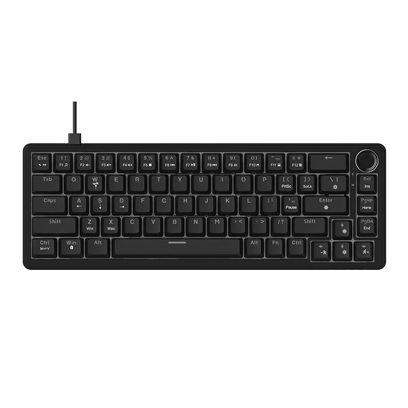 AJAZZ AK690 68-key mechanical keyboard with ergonomic design hot-swappable keys plug and play multi-color backlight multi-function knob. - Image 2