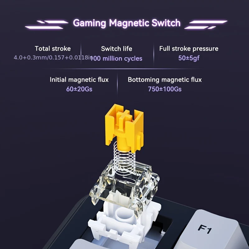 AJAZZ AK820 MAX HE Esports magnetic axis Keyboard RGB DIY version 8K return rate wired version - Image 8