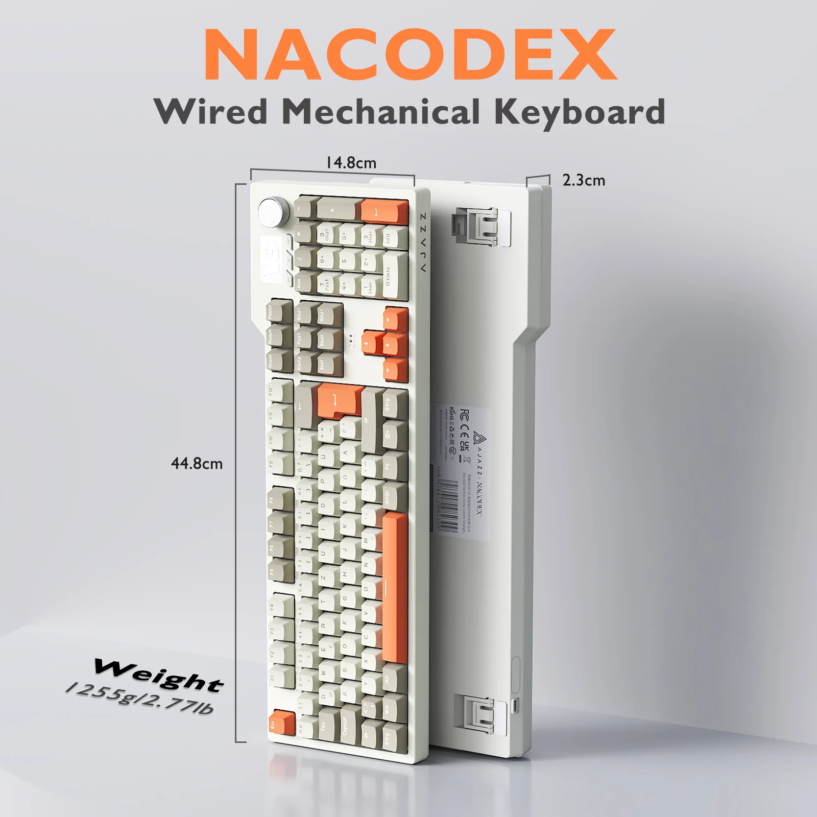 German Ajazz AK35i V3 Wired Mechanical Keyboard QWERTZ Full-size 104-key layout, hot-swappable PBT Color-Coded Keycaps - Image 3