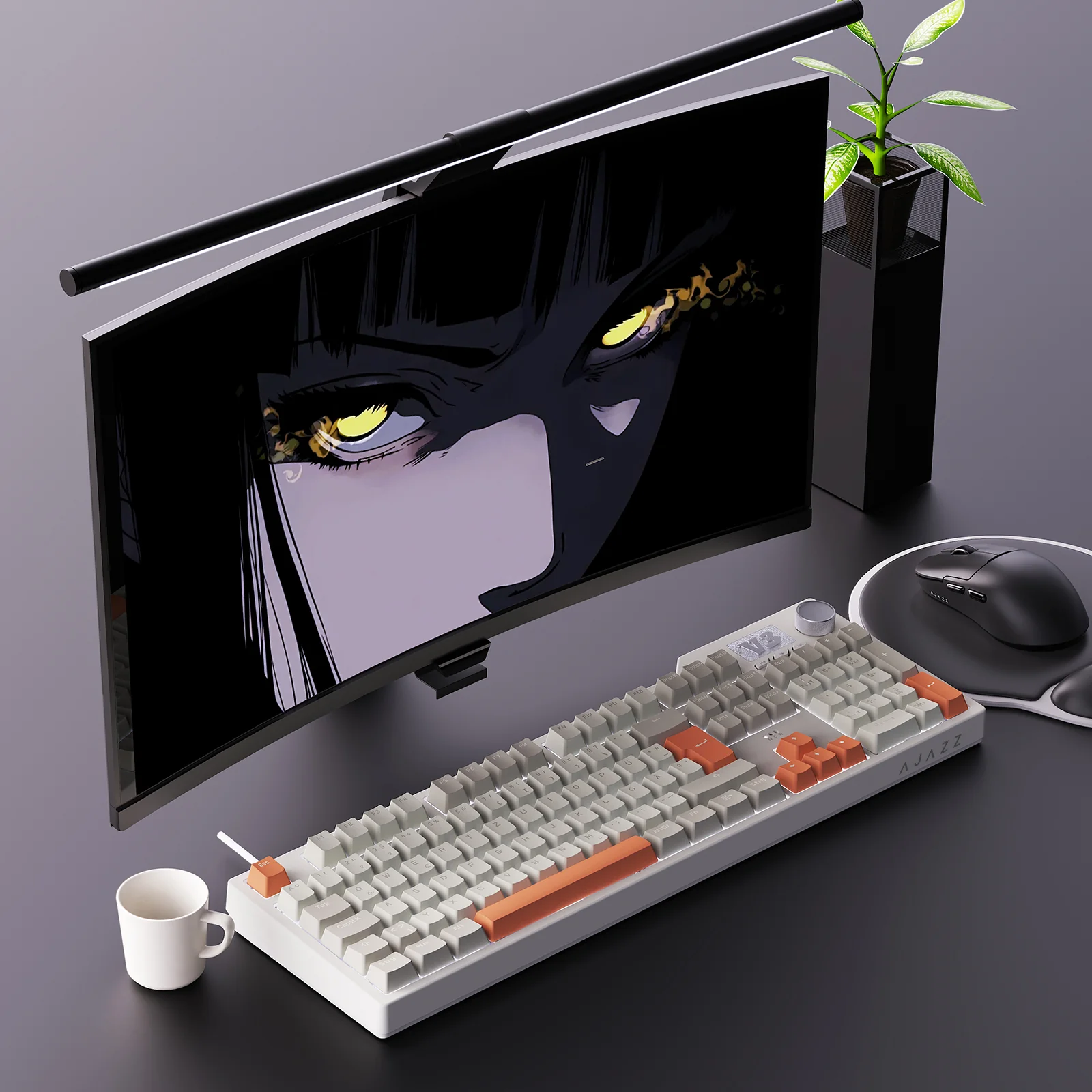 German Ajazz AK35i V3 Wired Mechanical Keyboard QWERTZ Full-size 104-key layout, hot-swappable PBT Color-Coded Keycaps - Image 7