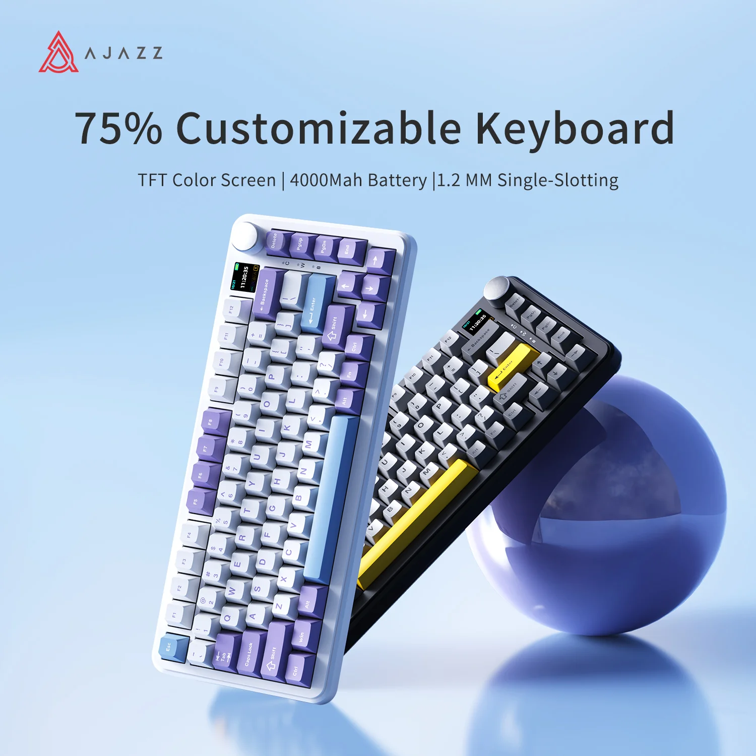 AJAZZ AK820 MAX PLUS Mechanical Keyboard Series with Screen, Three Modes, RGB, DIY - Image 11