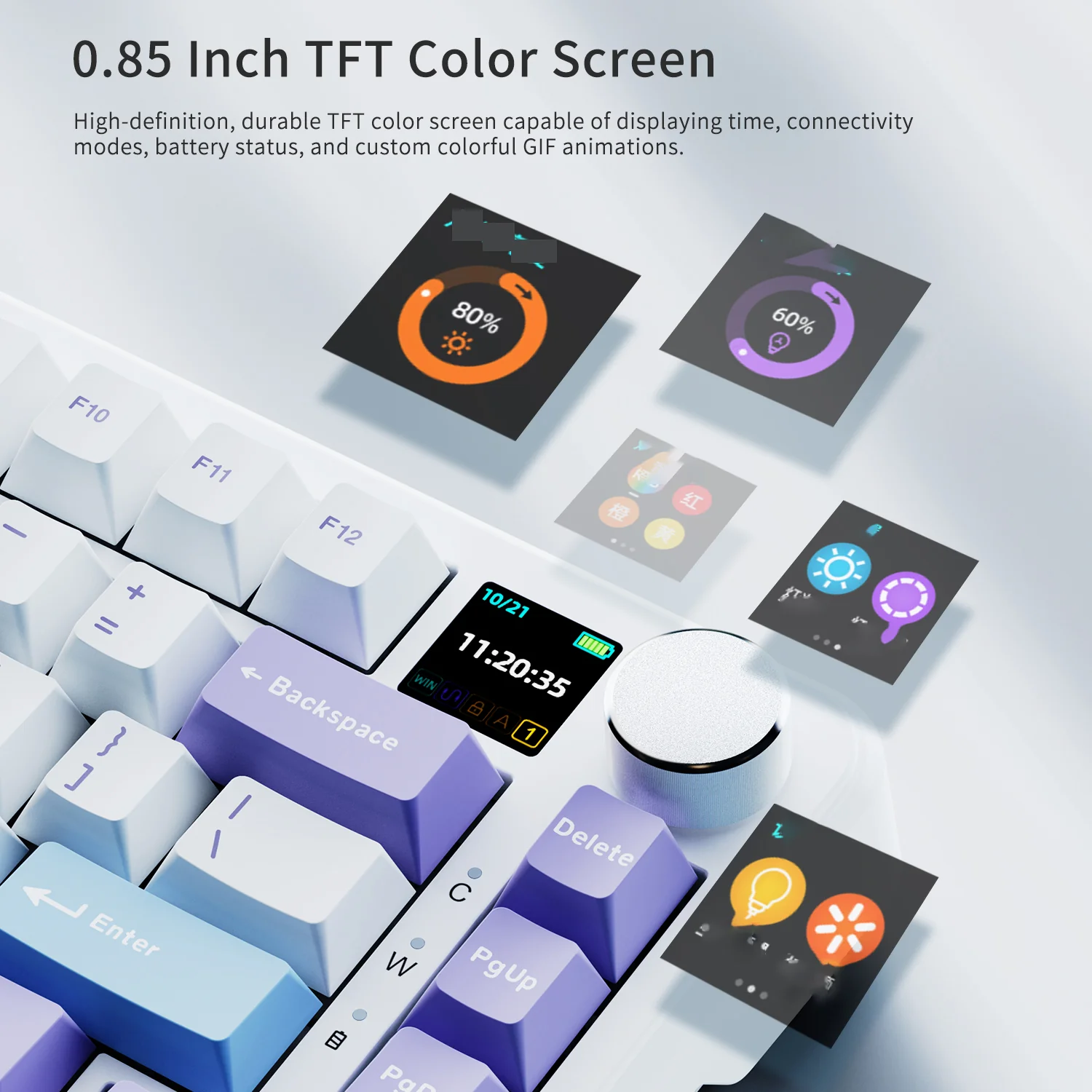 AJAZZ AK820 MAX PLUS Mechanical Keyboard Series with Screen, Three Modes, RGB, DIY - Image 12