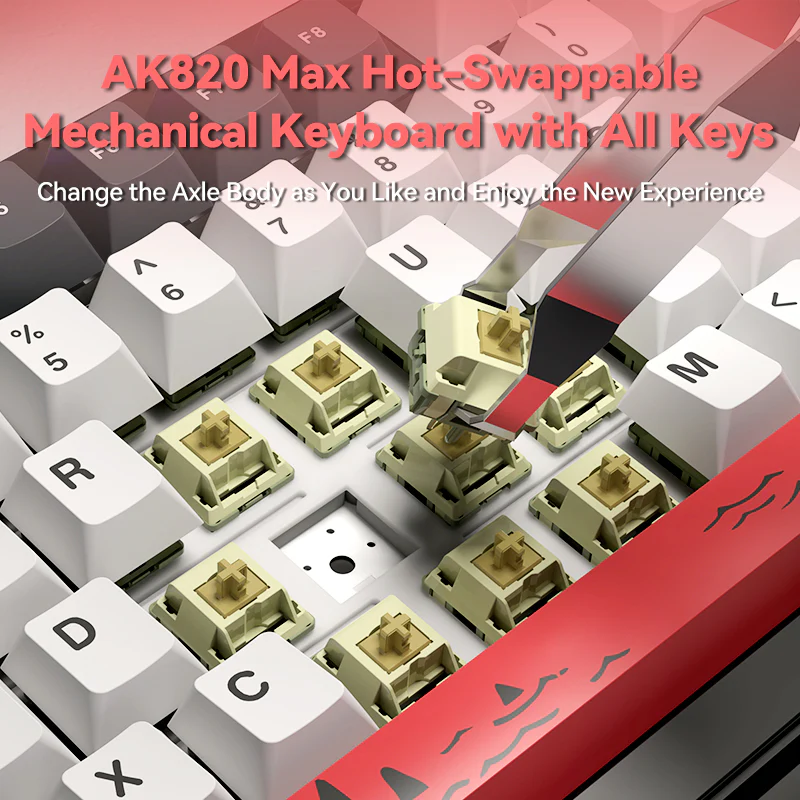 AJAZZ AK820 MAX PLUS Mechanical Keyboard Series with Screen, Three Modes, RGB, DIY - Image 5