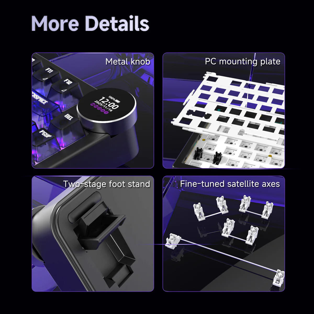 AJAZZ AK820 V2/PRO 10000mAh 2.4G/BT/Wired 1k+1K/8k+8K Gaming mechanical keyboard Underglow RGB - Image 12