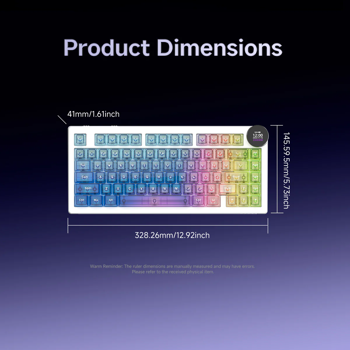 AJAZZ AK820 V2/PRO 10000mAh 2.4G/BT/Wired 1k+1K/8k+8K Gaming mechanical keyboard Underglow RGB - Image 15