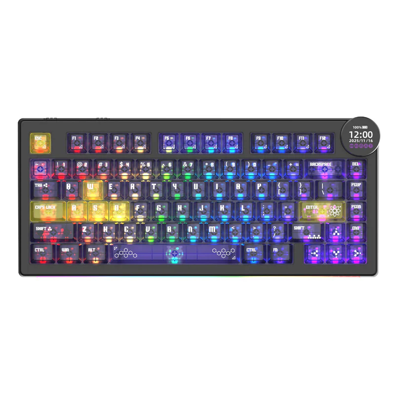 AJAZZ AK820 V2/PRO 10000mAh 2.4G/BT/Wired 1k+1K/8k+8K Gaming mechanical keyboard Underglow RGB - Image 19