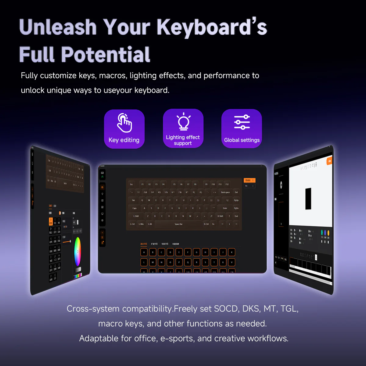 AJAZZ AK820 V2/PRO 10000mAh 2.4G/BT/Wired 1k+1K/8k+8K Gaming mechanical keyboard Underglow RGB - Image 9