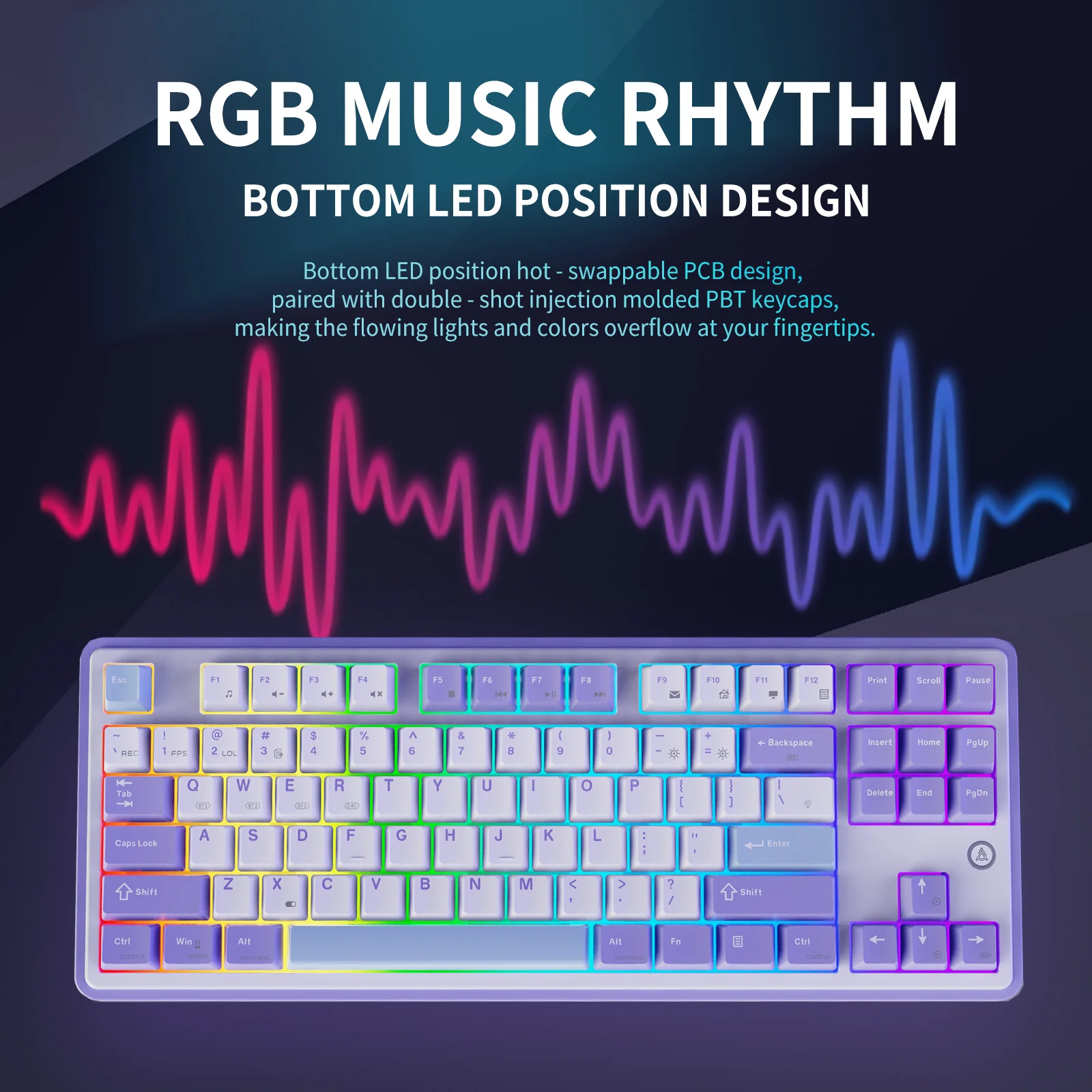 AJAZZ AK870 Mechanical Keyboard Series Hot-swap 2.4G wireless +Bluetooth +Wired - Image 8