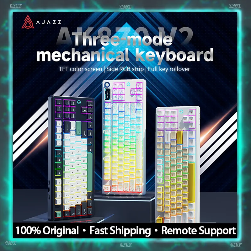 AJAZZ AK870 V2 Keyboard Gaming Mechanical Keyboard  10000mAh Wired/Wireless Bluetooth Gaming Keyboard - Image 3