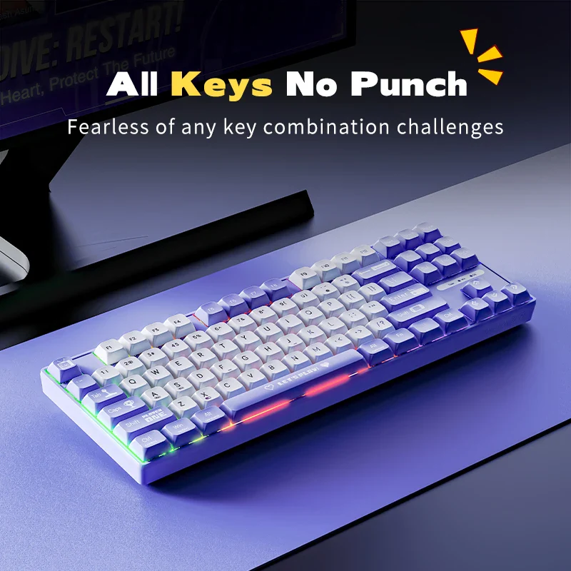 AJAZZ AK870 MC Keyboard 87-key layout Hot-swappable keys - Image 4