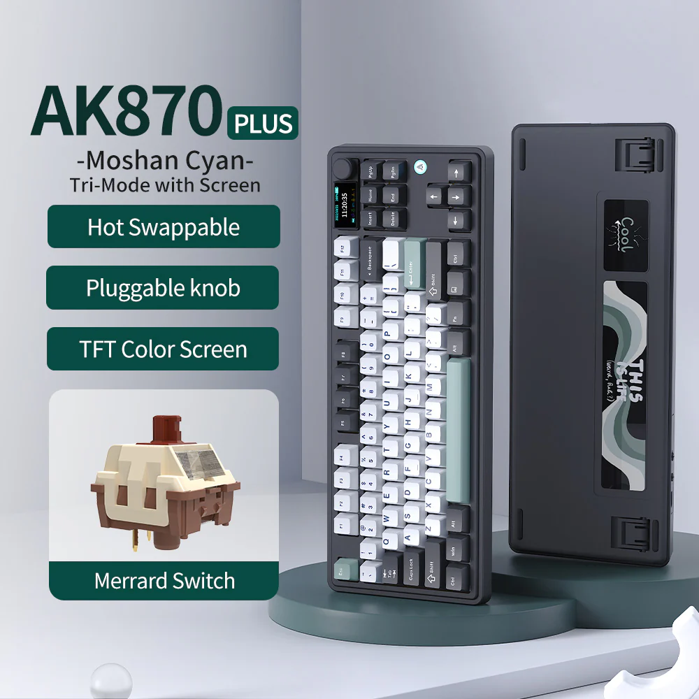 AJAZZ AK870 Plus Gaming Mechanical Keyboard 8000mAh Bluetooth/2.4G Wireless/Wired 5-layer Sound Triple Mode Dampening - Image 19
