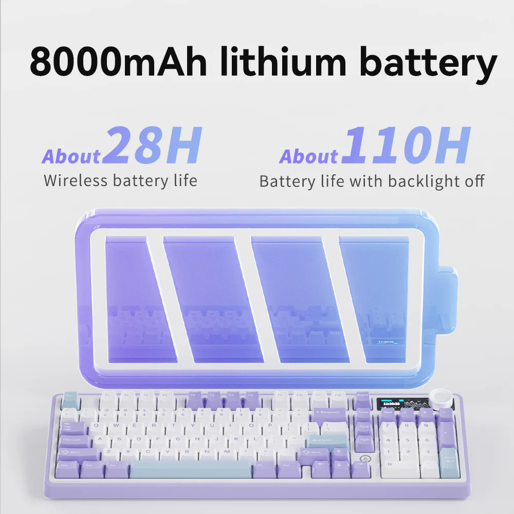 AJAZZ AK980 Gaming Mechanical Keyboard 8000mAh battery Hot-swappable switch - Image 12