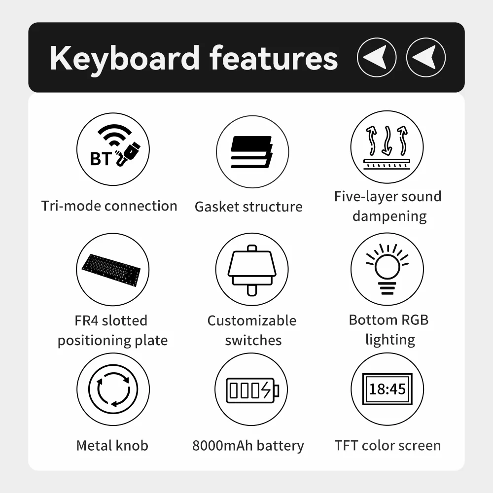AJAZZ AK980 Gaming Mechanical Keyboard 8000mAh battery Hot-swappable switch - Image 4