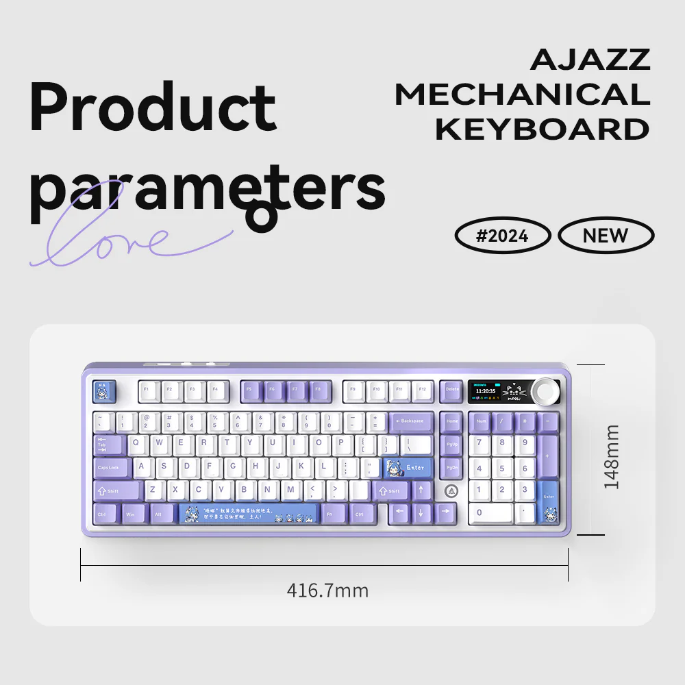 AJAZZ AK980 Gaming Mechanical Keyboard 8000mAh battery Hot-swappable switch - Image 6