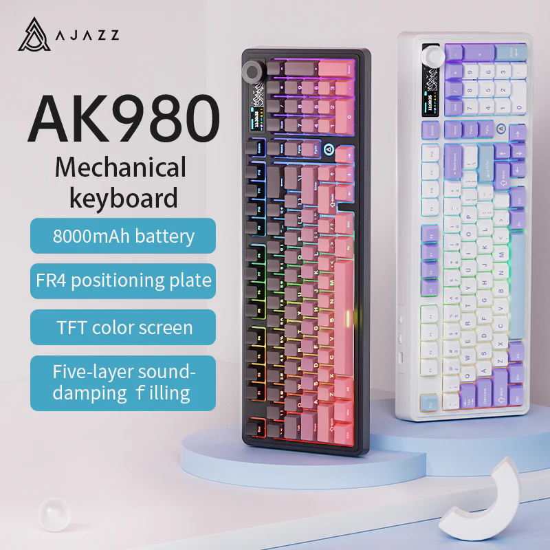 AJAZZ AK980 Gaming Mechanical Keyboard 8000mAh battery Hot-swappable switch - Image 7