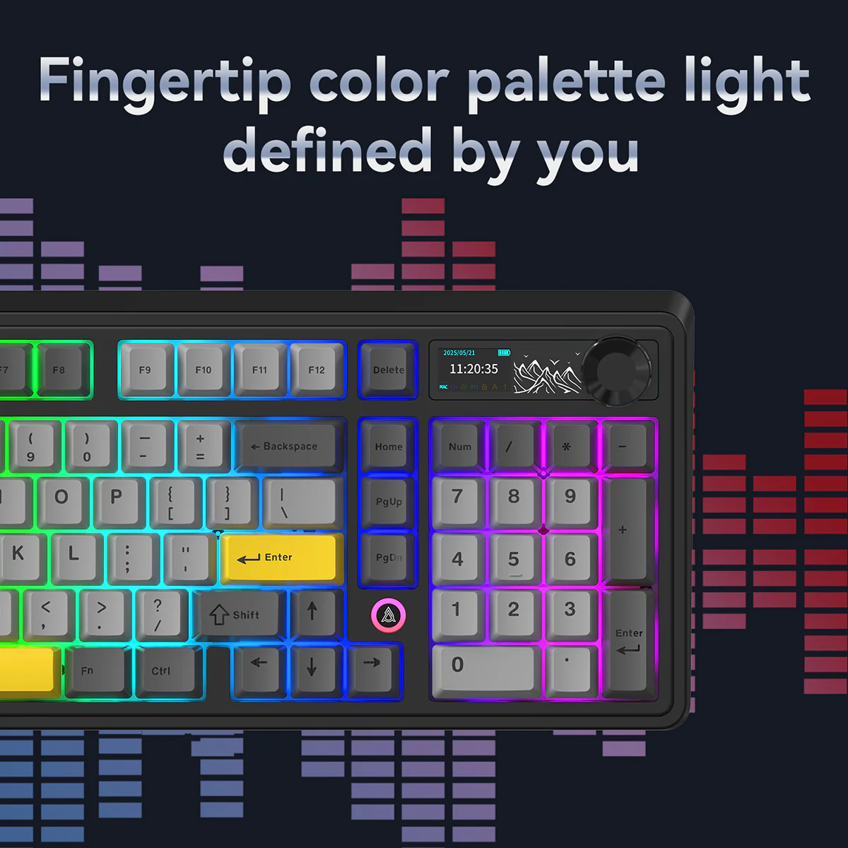 AJAZZ AK980 V2 Gaming Mechanical Keyboard 5000mAh/10000mAh Hot swappable Bluetooth/2.4G Wireless /Wired - Image 11