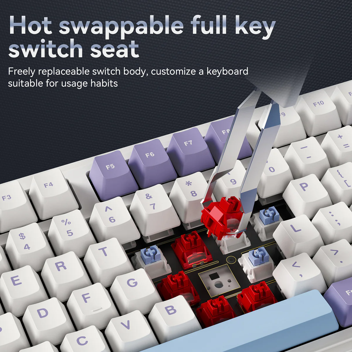 AJAZZ AK980 V2 Gaming Mechanical Keyboard 5000mAh/10000mAh Hot swappable Bluetooth/2.4G Wireless /Wired - Image 12