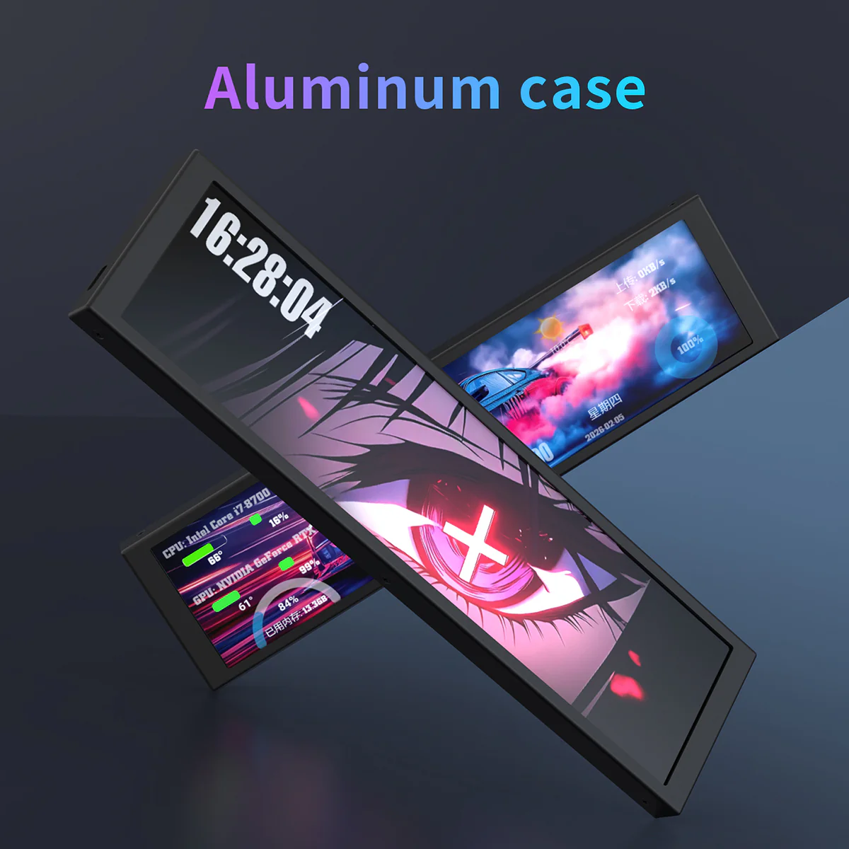 Ajazz AKP02 DIY Universal Secondary Screen 9.2 inches Supports setting dynamic videoas theme background