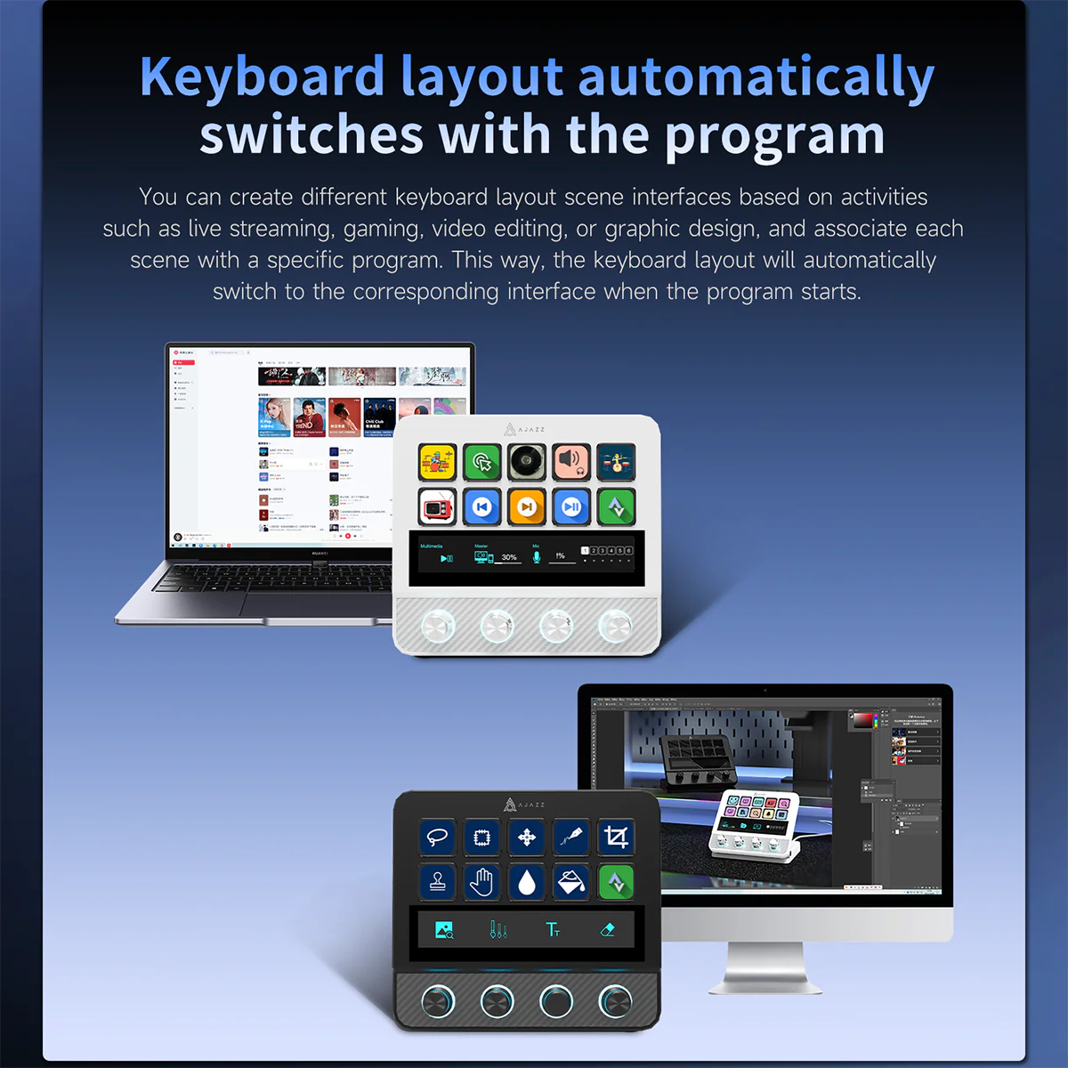 AJAZZ AKP05E PRO Visual Customization Console Custom LCD button icons - Image 8