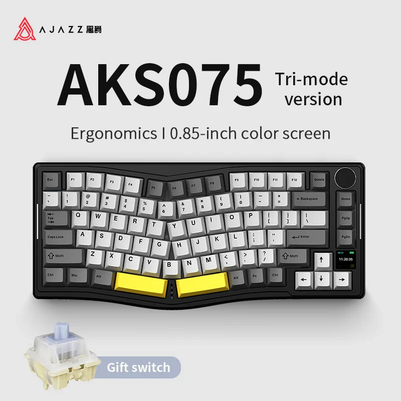 AJAZZ AKS075 Keyboard Three-Mode RGB Hot-Swappable with Screen - Image 10