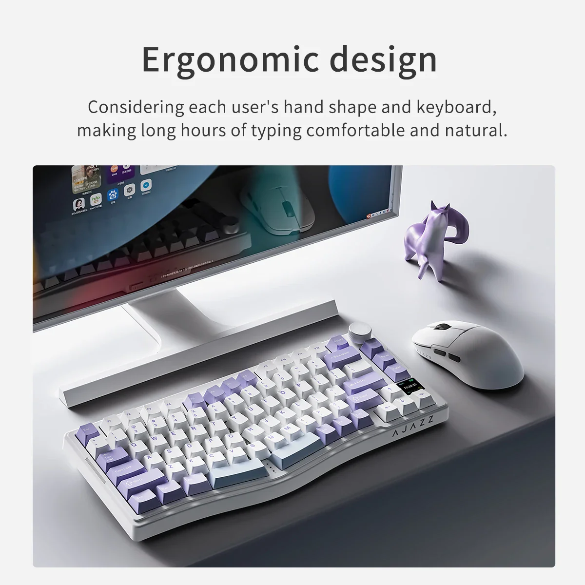 AJAZZ AKS075 Keyboard Three-Mode RGB Hot-Swappable with Screen - Image 4
