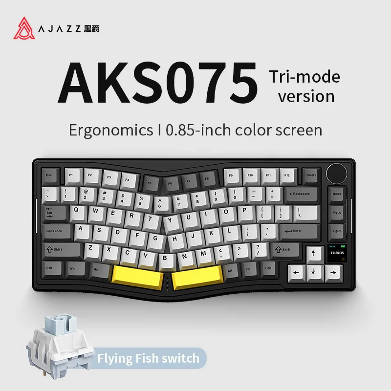 AJAZZ AKS075 Keyboard Three-Mode RGB Hot-Swappable with Screen - Image 9