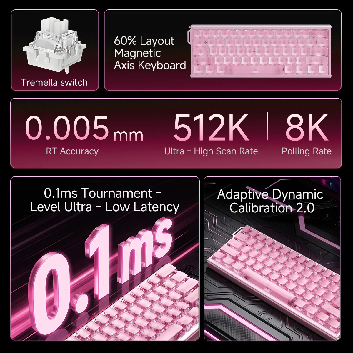 AJAZZ ALUX60 TITAN Full Aluminum MagneticSwitch Keyboard Wired RGB DIY 8K Hot-swappable Magnetic Axle - Image 5