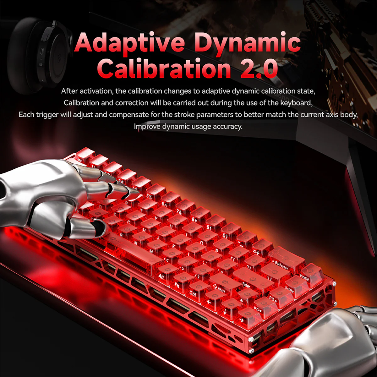 AJAZZ ALUX68 AIR Bingwang Magnetic Switch Dual 8K Mechanical Keyboard 5000mAh Long Battery Life Wired/wireless /2.4G wireless BT 16 Million Color RGBLighting Effect - Image 10