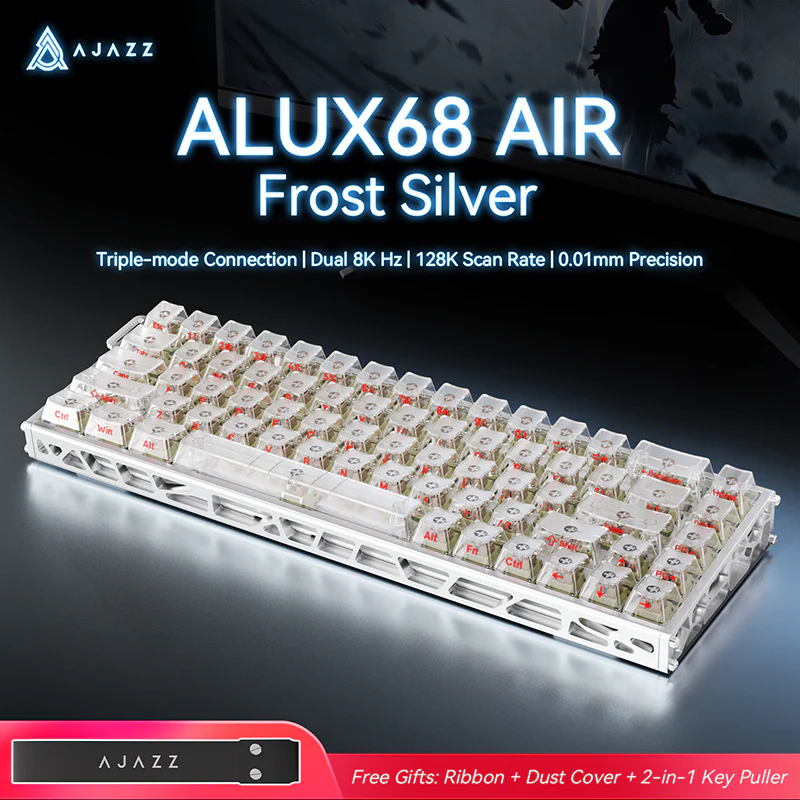 AJAZZ ALUX68 AIR Bingwang Magnetic Switch Dual 8K Mechanical Keyboard 5000mAh Long Battery Life Wired/wireless /2.4G wireless BT 16 Million Color RGBLighting Effect - Image 13