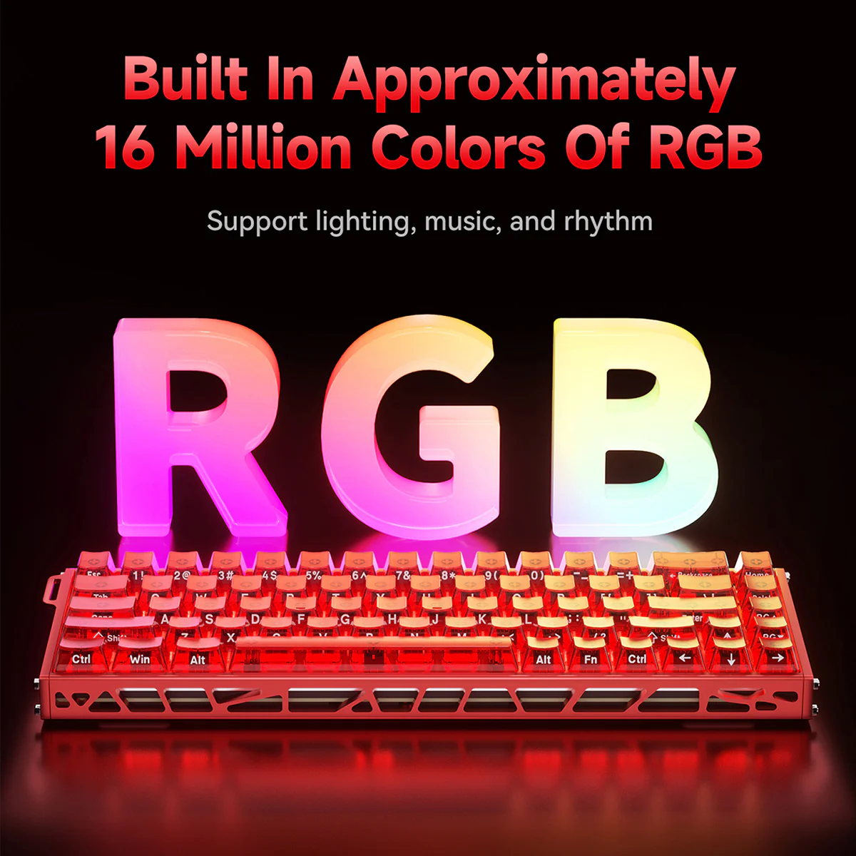 AJAZZ ALUX68 AIR Bingwang Magnetic Switch Dual 8K Mechanical Keyboard 5000mAh Long Battery Life Wired/wireless /2.4G wireless BT 16 Million Color RGBLighting Effect - Image 7
