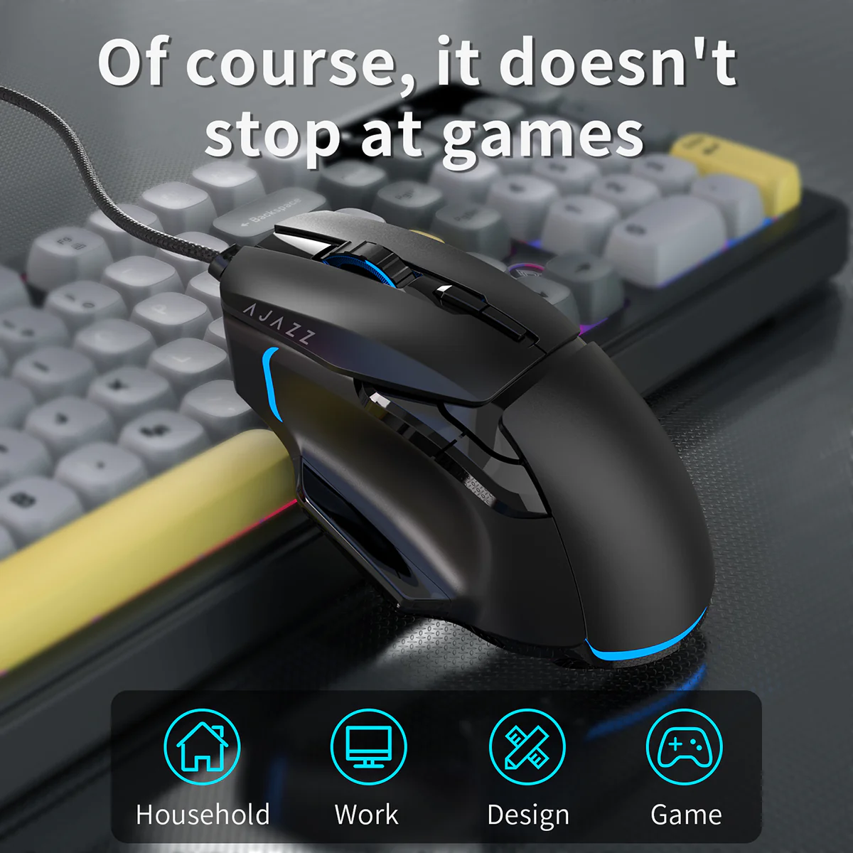AJAZZ AT120 Three piece set ofe-sports games Cool iridescent lighting effect 97 key configuration - Image 13
