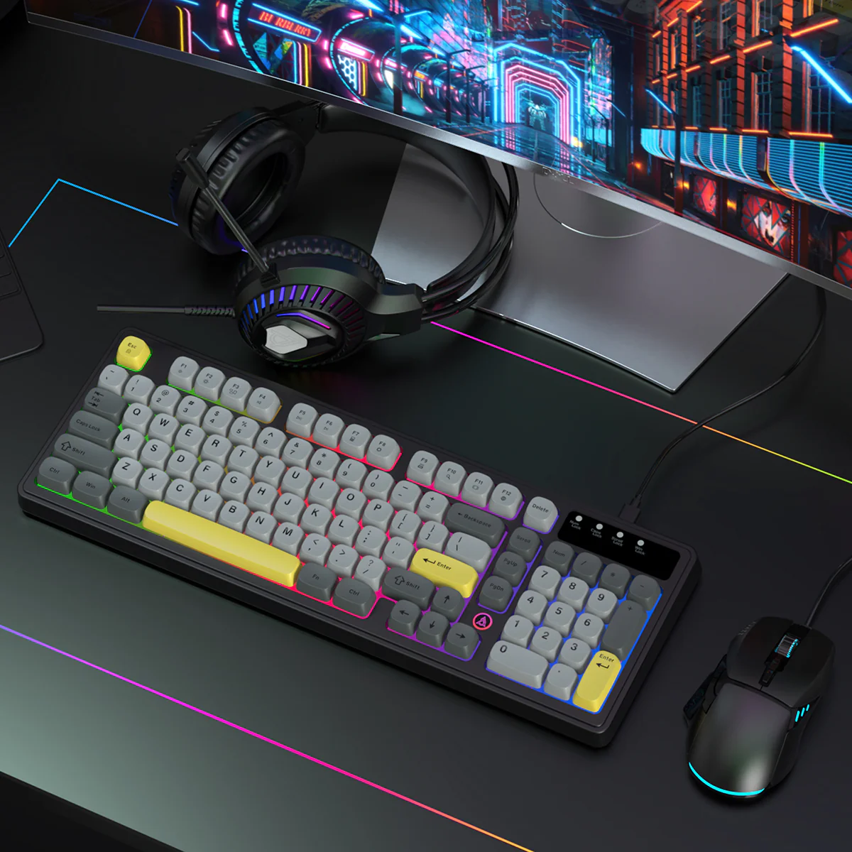 AJAZZ AT120 Three piece set ofe-sports games Cool iridescent lighting effect 97 key configuration - Image 14