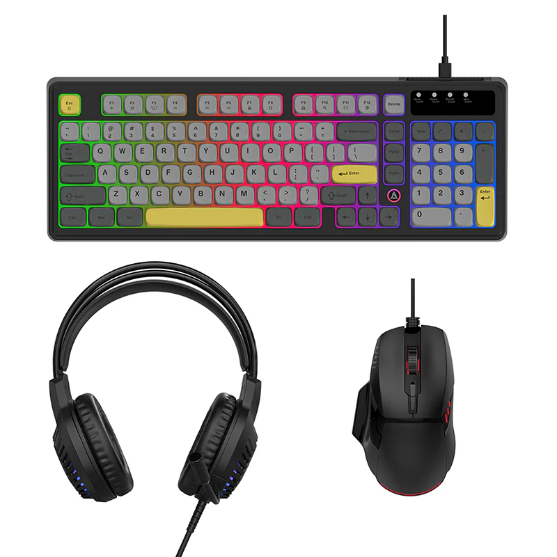 AJAZZ AT120 Three piece set ofe-sports games Cool iridescent lighting effect 97 key configuration - Image 2