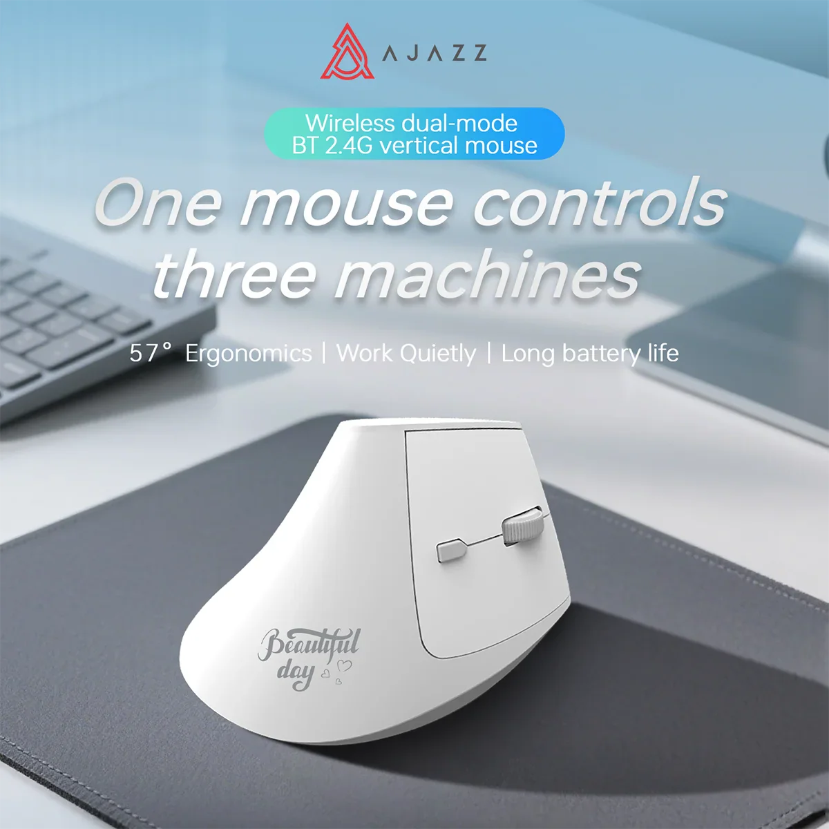 AJAZZ i300 Vertical Mouse 1600DPI Wireless dual-mode BT+ 2.4G Highest - Image 8