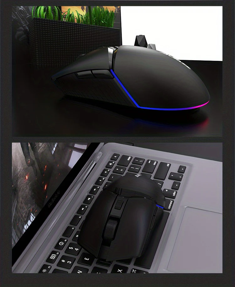 AJAZZ I309 Pro Wired Wireless Gaming Mouse USB Rechargeable RGB Backlight 8 Buttons 16000 DPI Adjustable Gamer Mice for Mac PC - Image 13