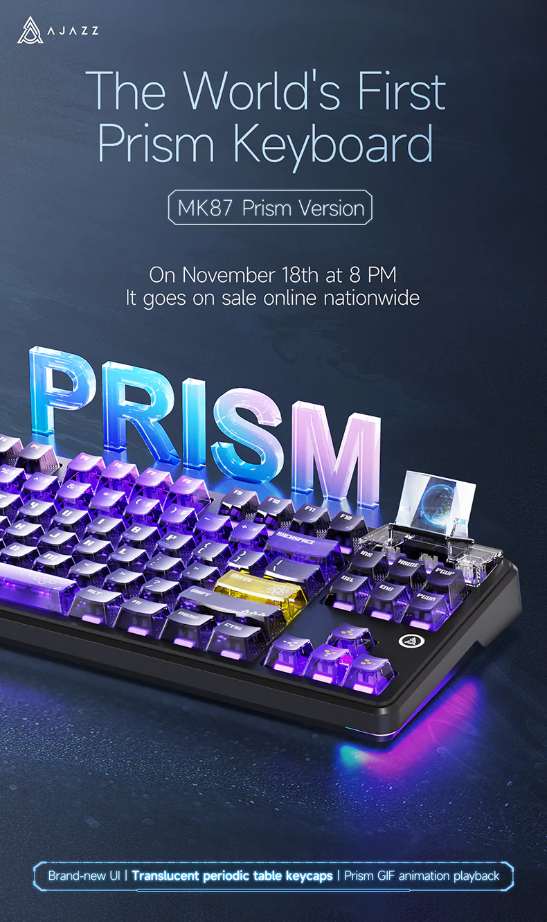AJAZZ MK87/MK87 PRO 10000mAh long battery Wireless Bluetooth gaming mechanical keyboard life supports RGB lighting full key hot-swapping - Image 13