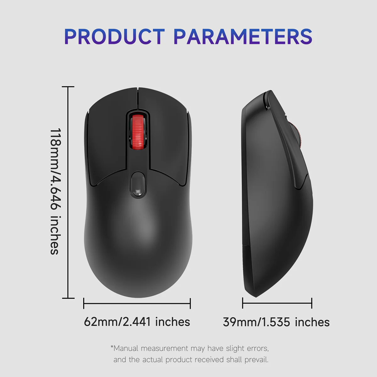AJAZZ NJ02 Lightweight Mouse: Wireless 2.4G/Bluetooth, Quiet Buttons, Plug-and-Play - Image 9